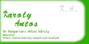 karoly antos business card